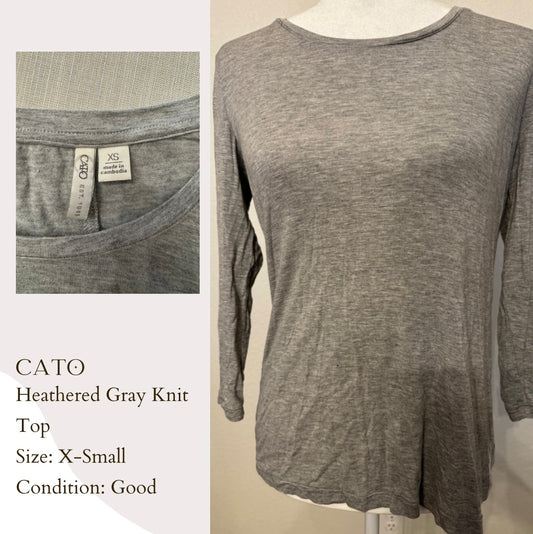 Cato Heathered Gray Knit Top