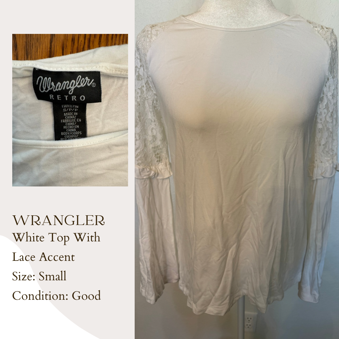 Wrangler White Top With Lace Accent