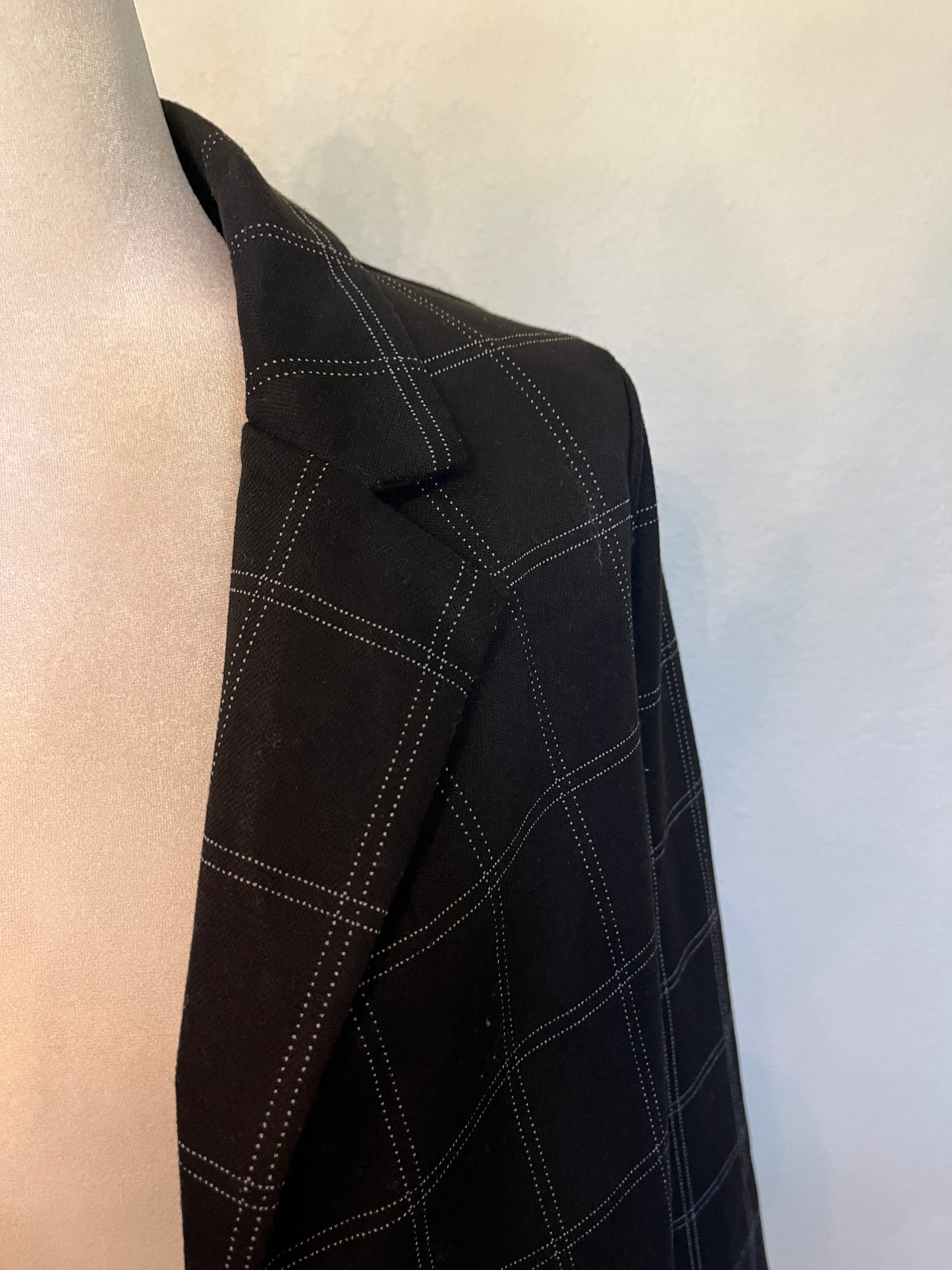 Melloday Black Plaid Blazer