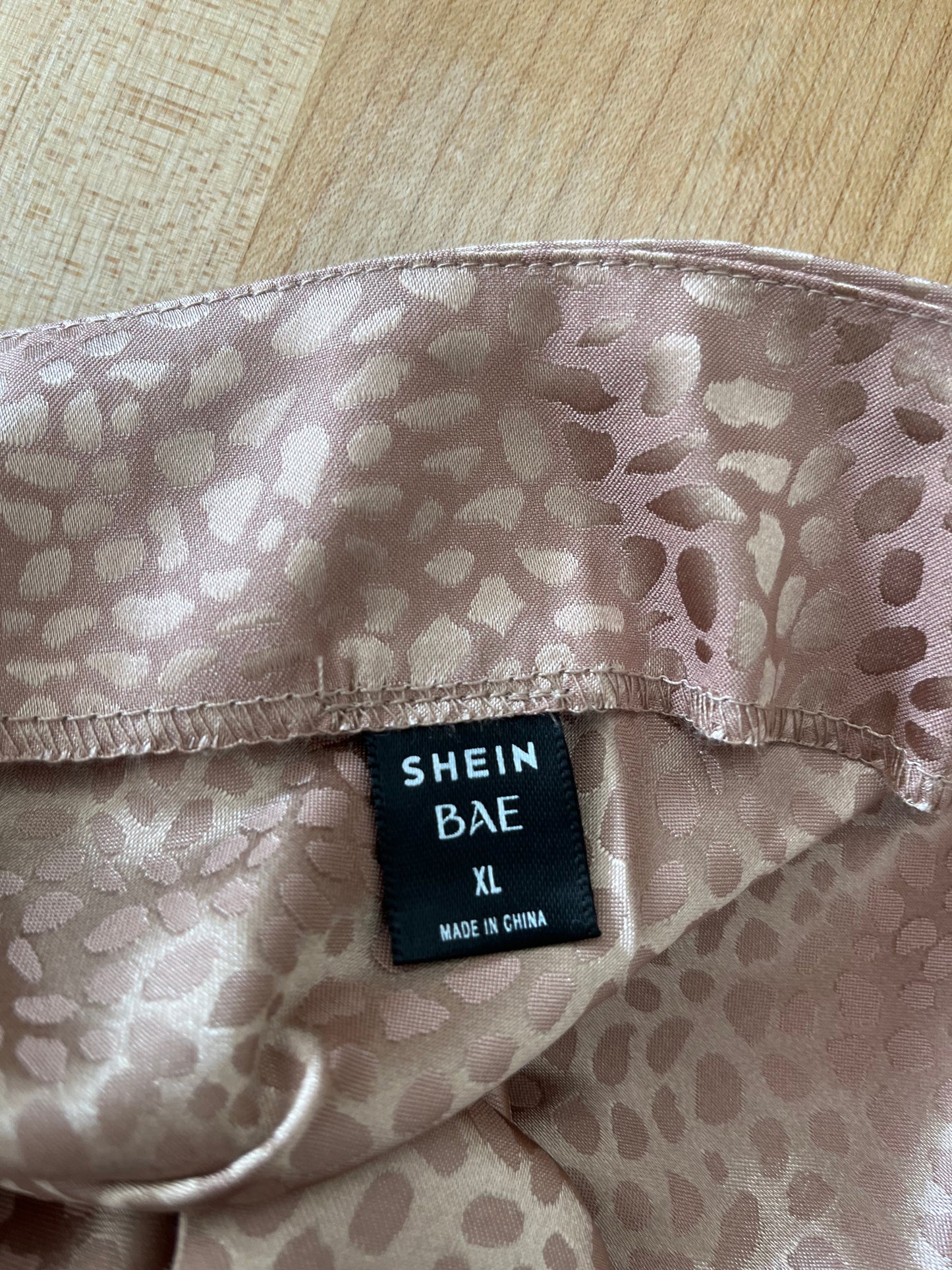 Shein Blush Satin Slip Skirt