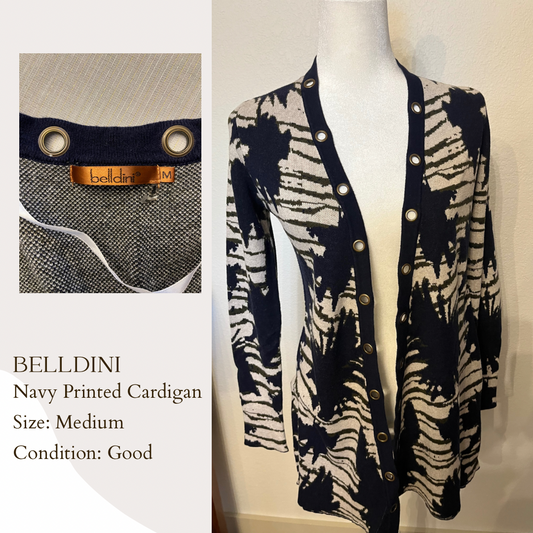 Belldini Navy Printed Cardigan