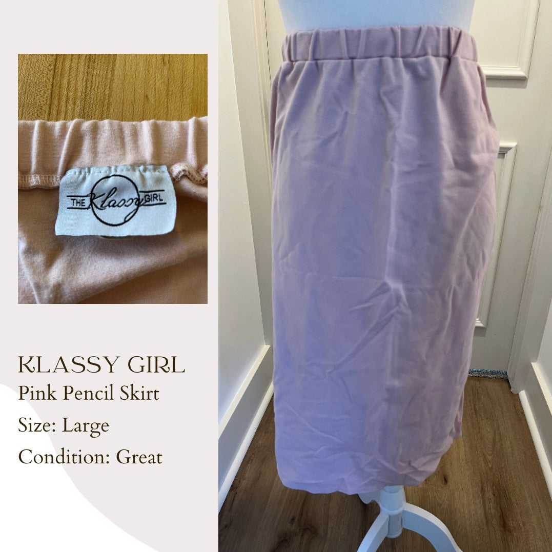 Klassy Girl Pink Pencil Skirt