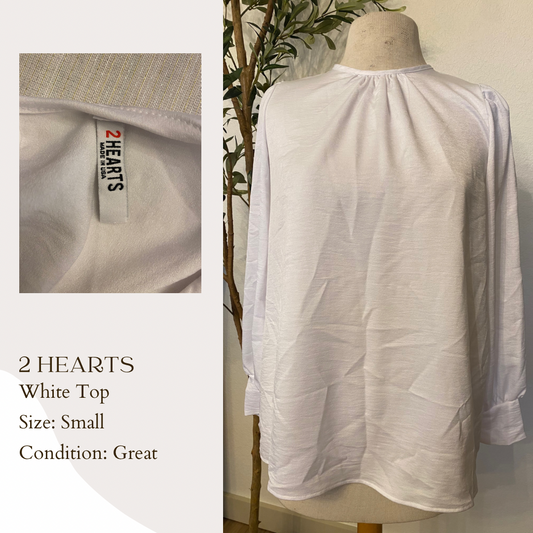 2 Hearts White Top