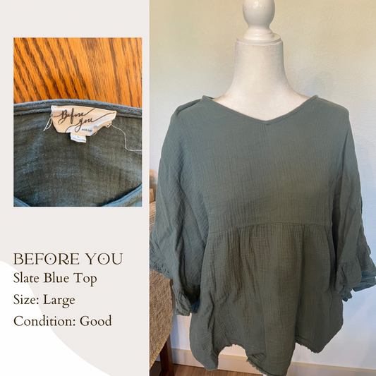 Before You Slate Blue Top