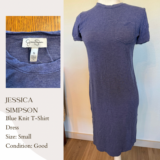 Jessica Simpson Blue Knit T-Shirt Dress