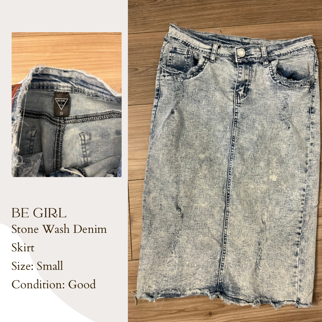 Be Girl Stone Wash Denim Skirt