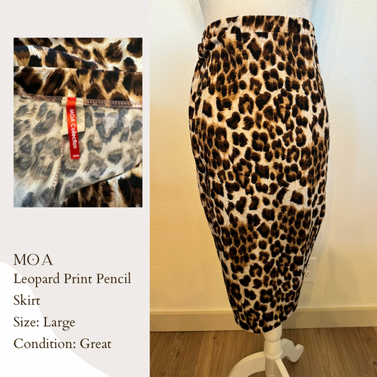 MOA Leopard Print Pencil Skirt