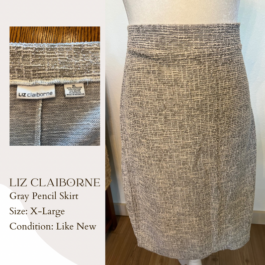 Liz Claiborne Gray Pencil Skirt