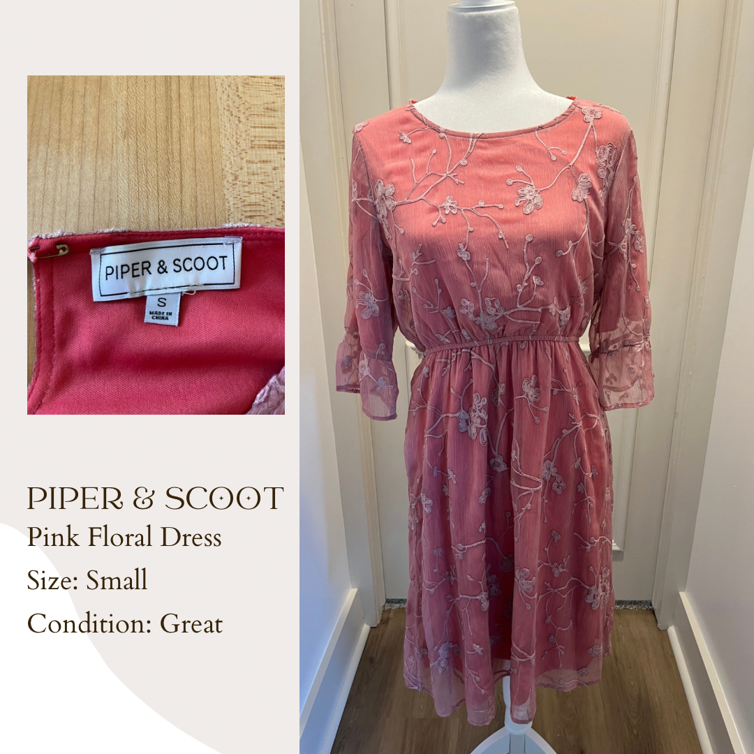 Piper & Scoot Pink Floral Dress