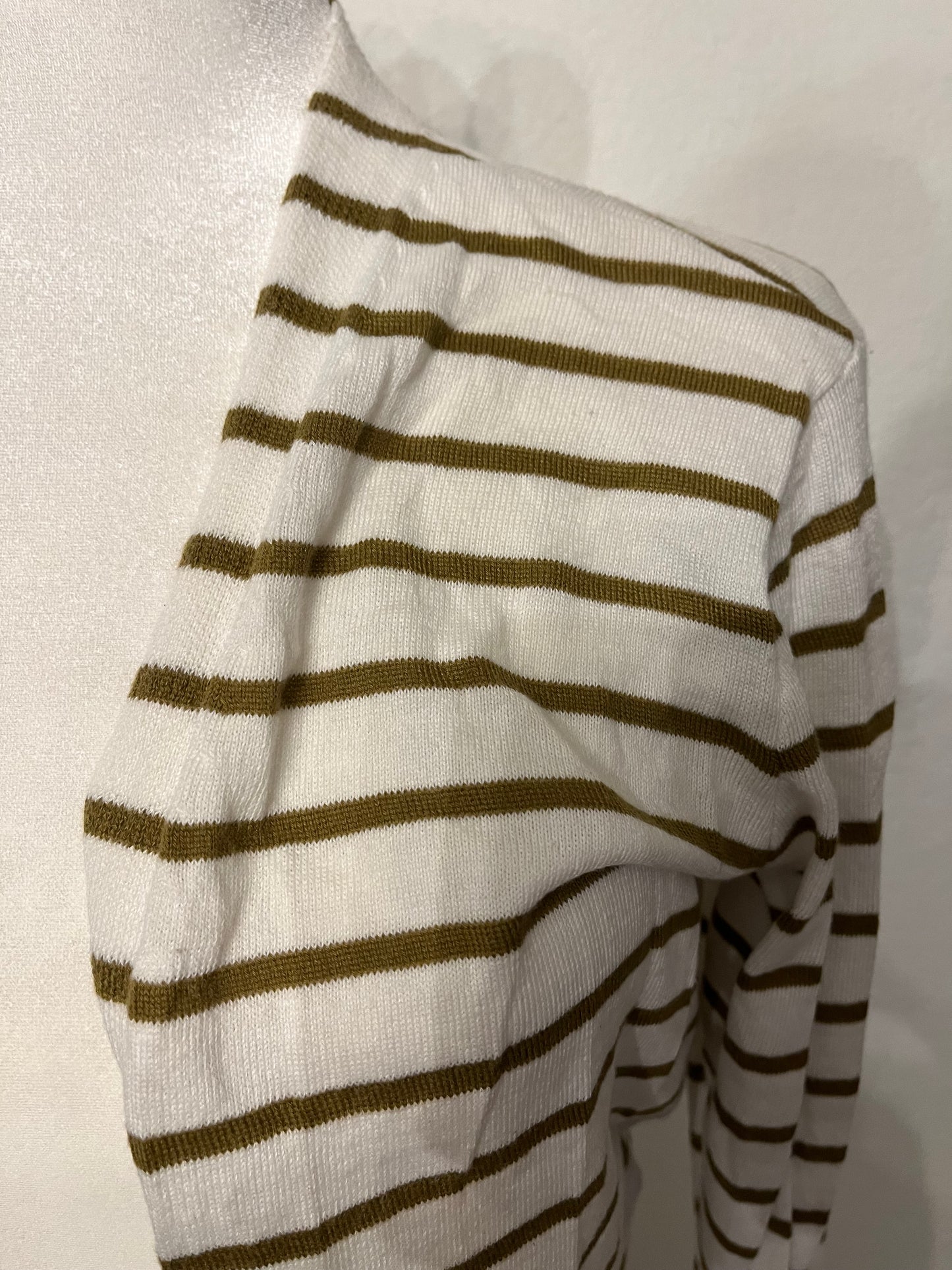 Nine West Olive Green Stripe Cardigan