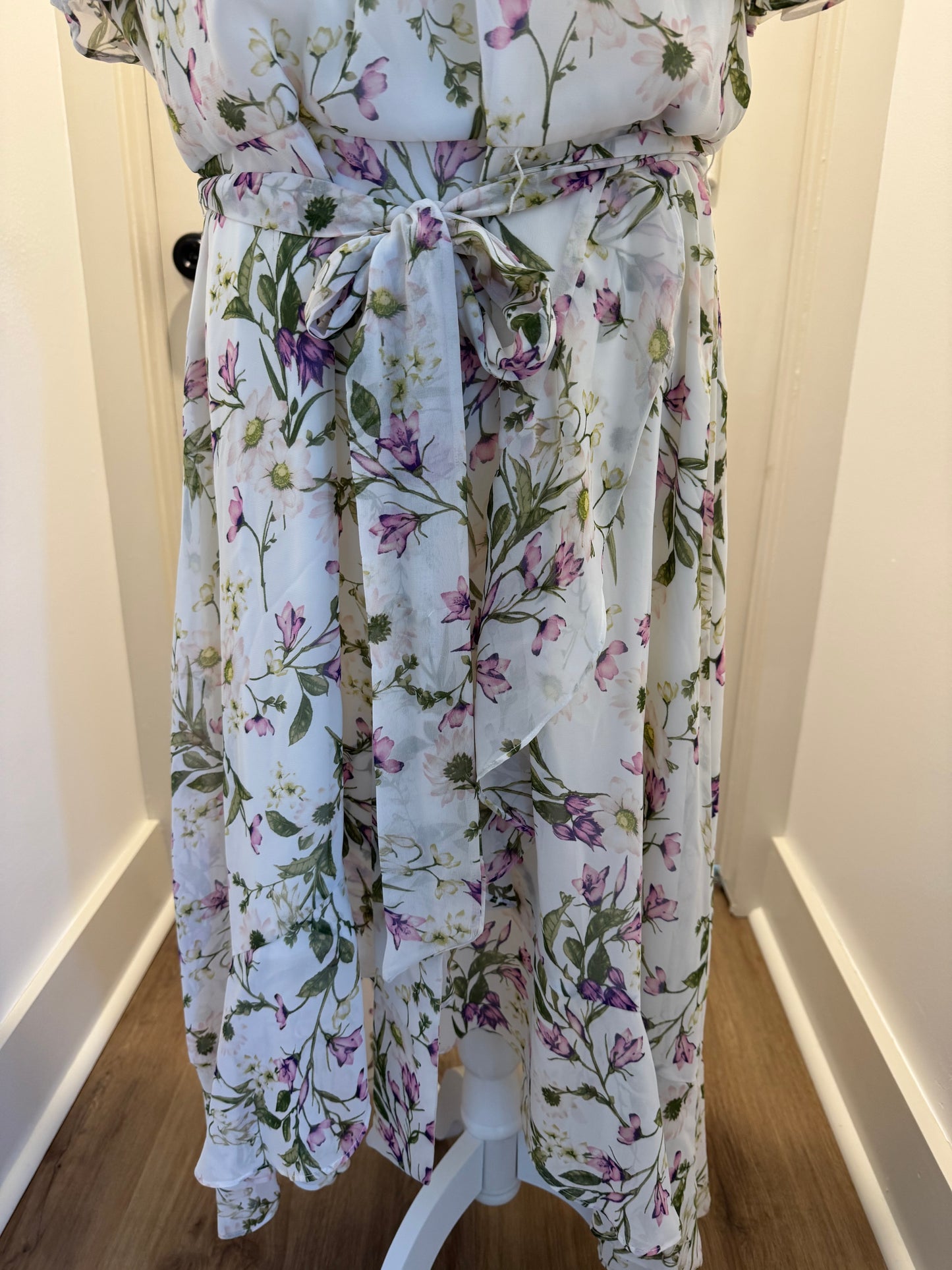 JH White Floral Midi Dress