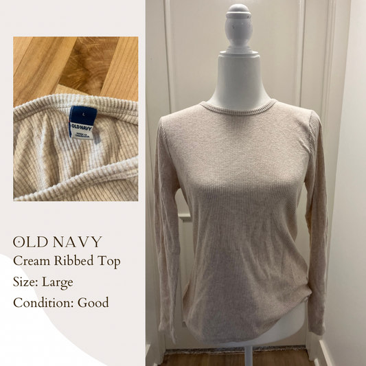 Old Navy Cream Ribbed Top