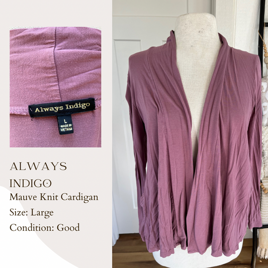 Always Indigo Mauve Knit Cardigan