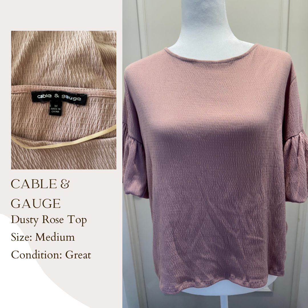 Cable & Gauge Dusty Rose Top
