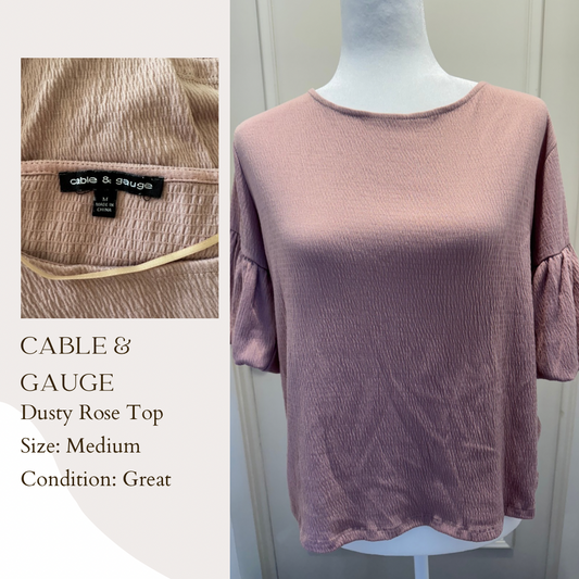 Cable & Gauge Dusty Rose Top