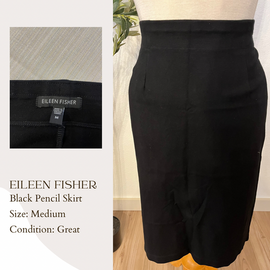 Eileen Fisher Black Pencil Skirt