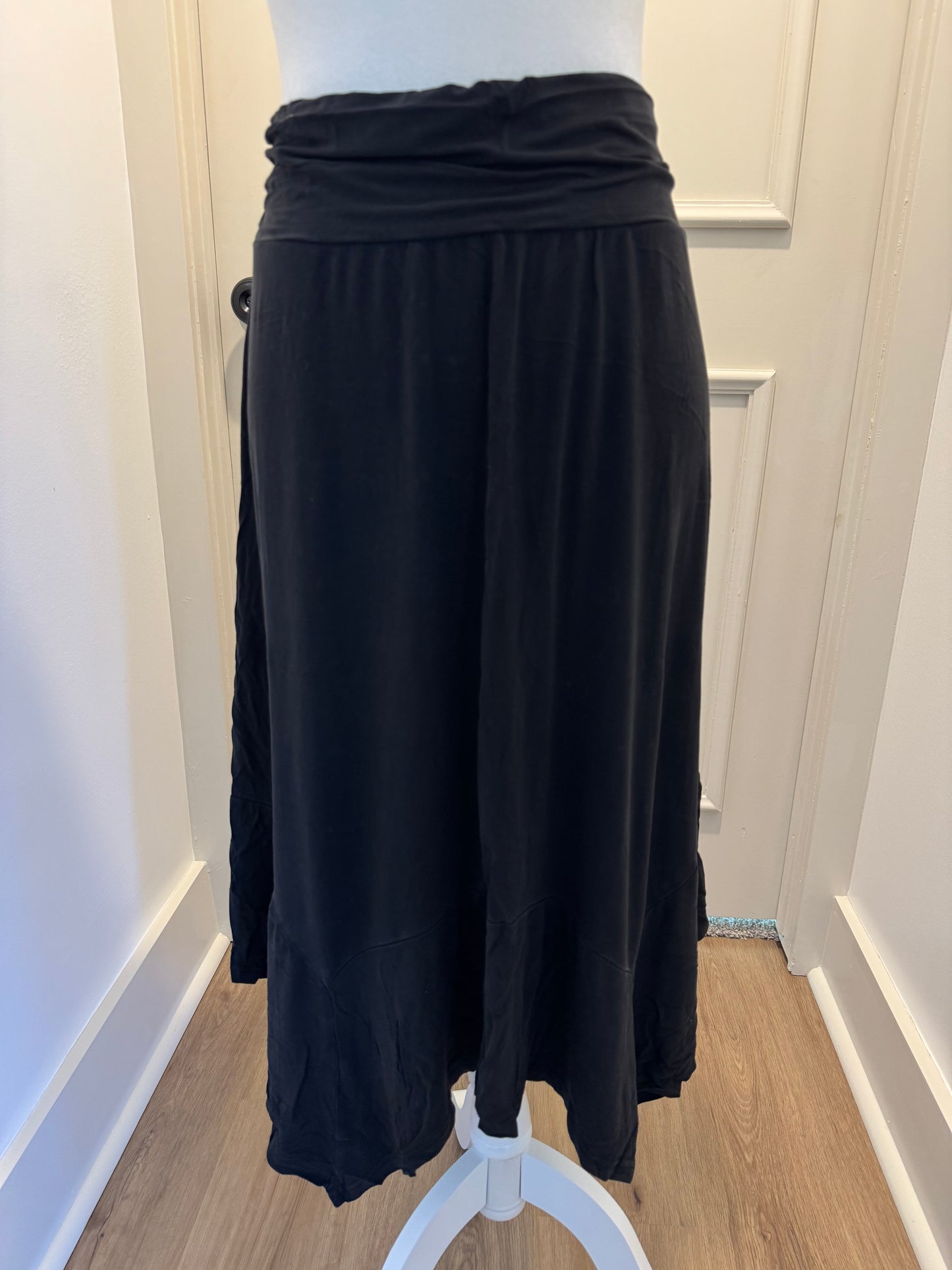 DJT Black Knit Midi Skirt