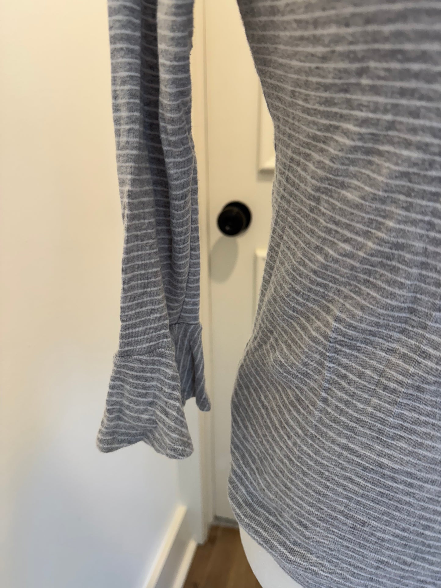 Ralph Lauren Gray Stripe Knit Top