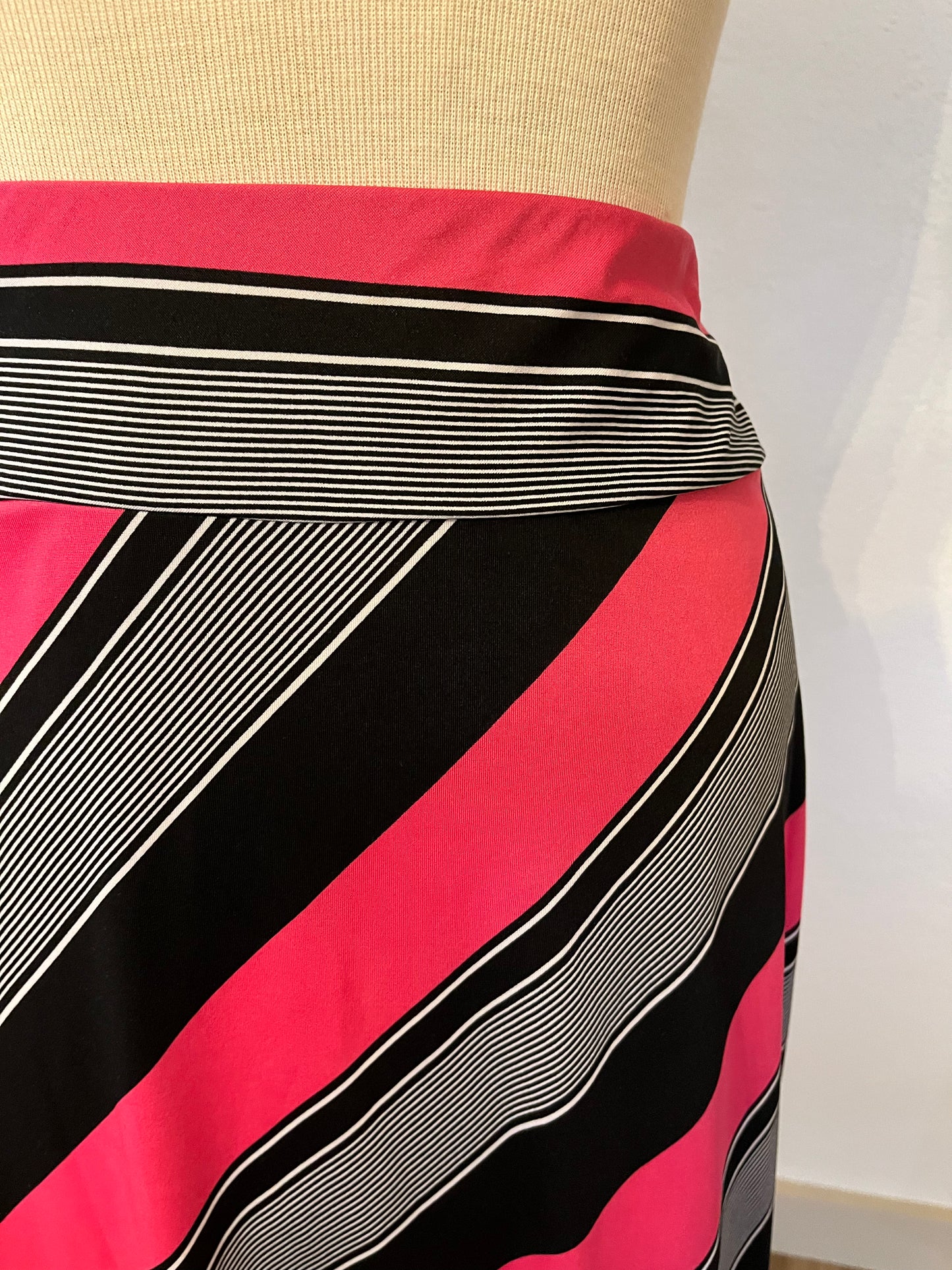 Kim Rogers Pink and Black Maxi Skirt