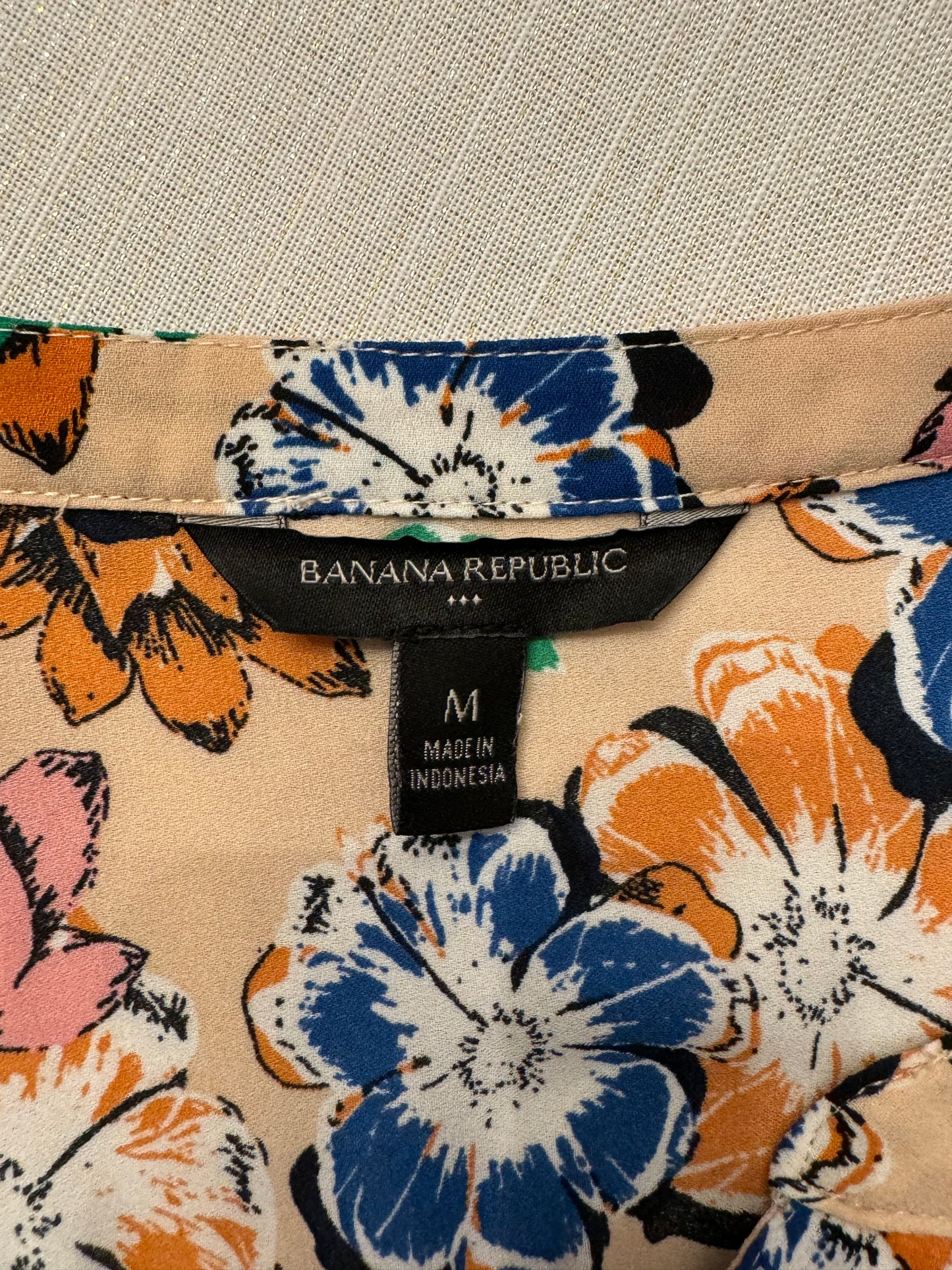 Banana Republic Nude Layering Top With Multicolor Floral