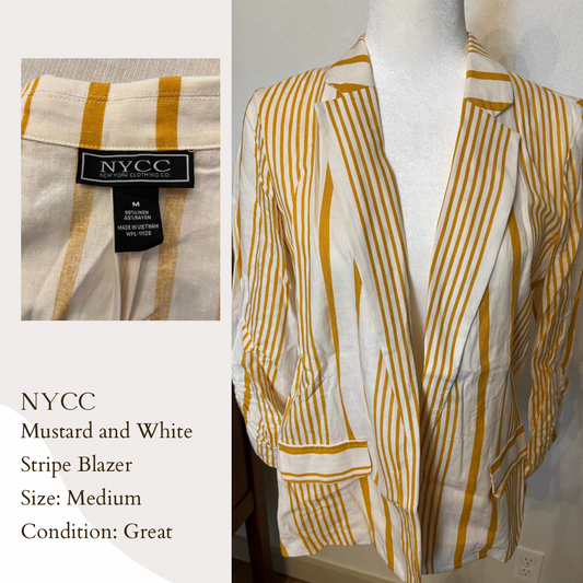 NYCC Mustard and White Stripe Blazer