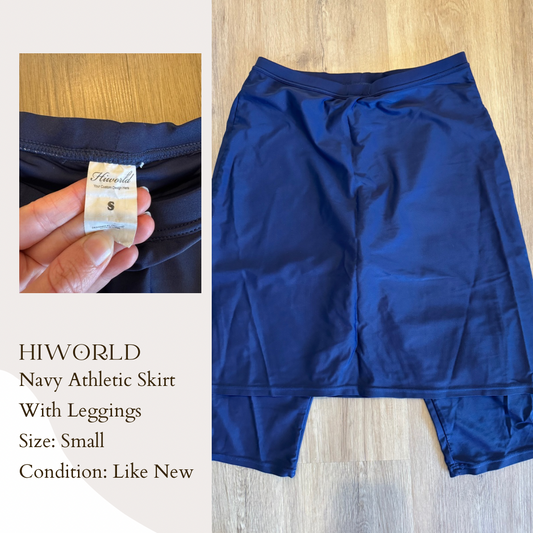 Hiworld Navy Athletic Skirt With Leggings