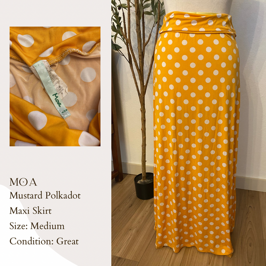 MOA Mustard Polkadot Maxi Skirt
