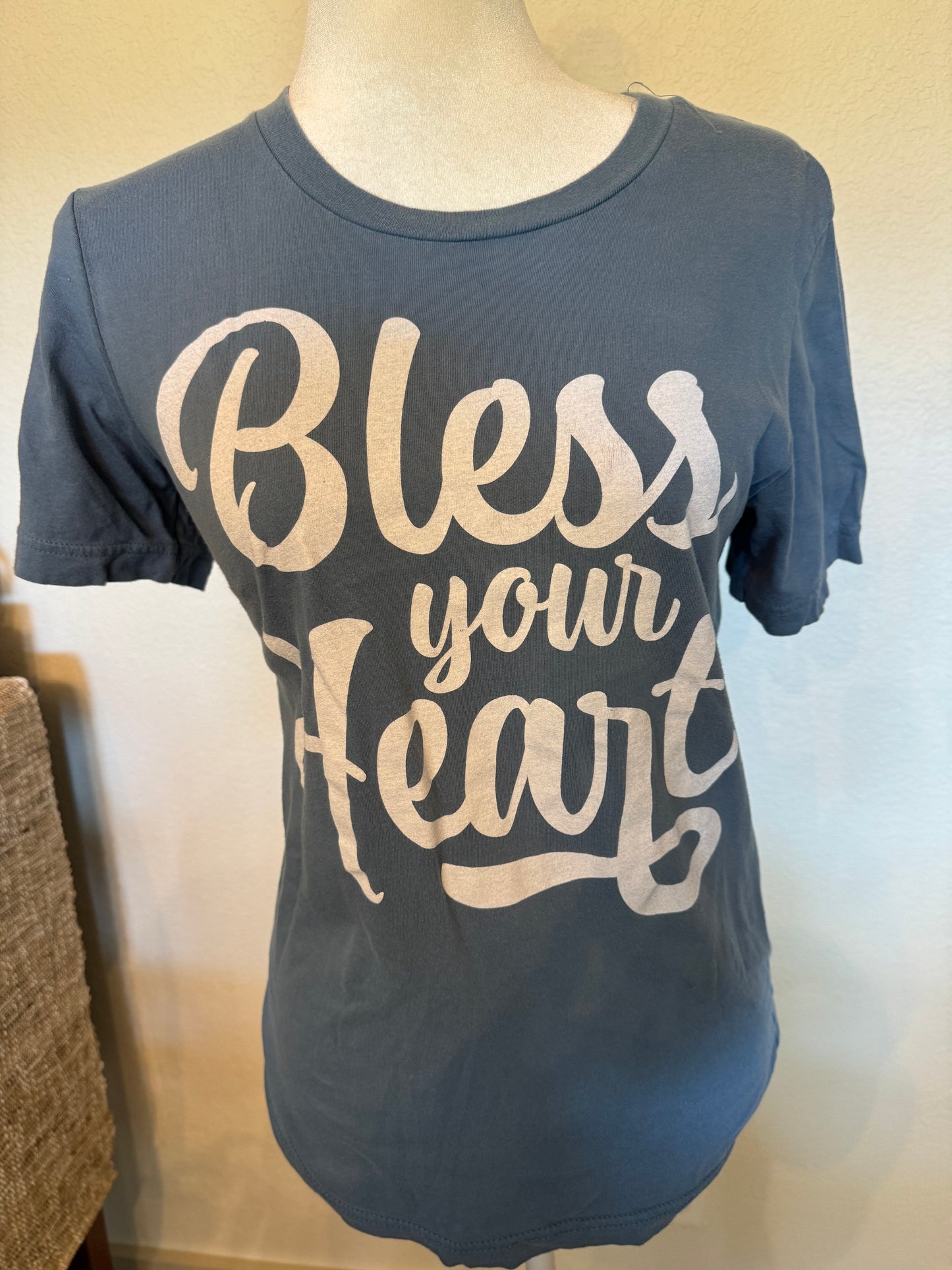 Bella Canvas Blue “Bless Your Heart” Tee