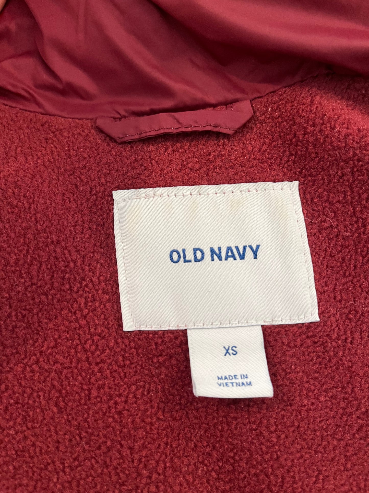 Old Navy Burgundy Puffer Vest