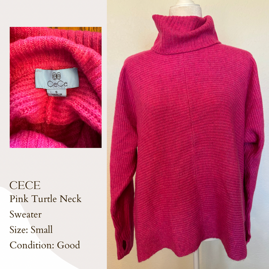 Cece Pink Turtle Neck Sweater