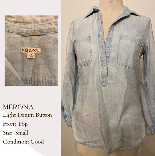 Merona Light Denim Button Front Top