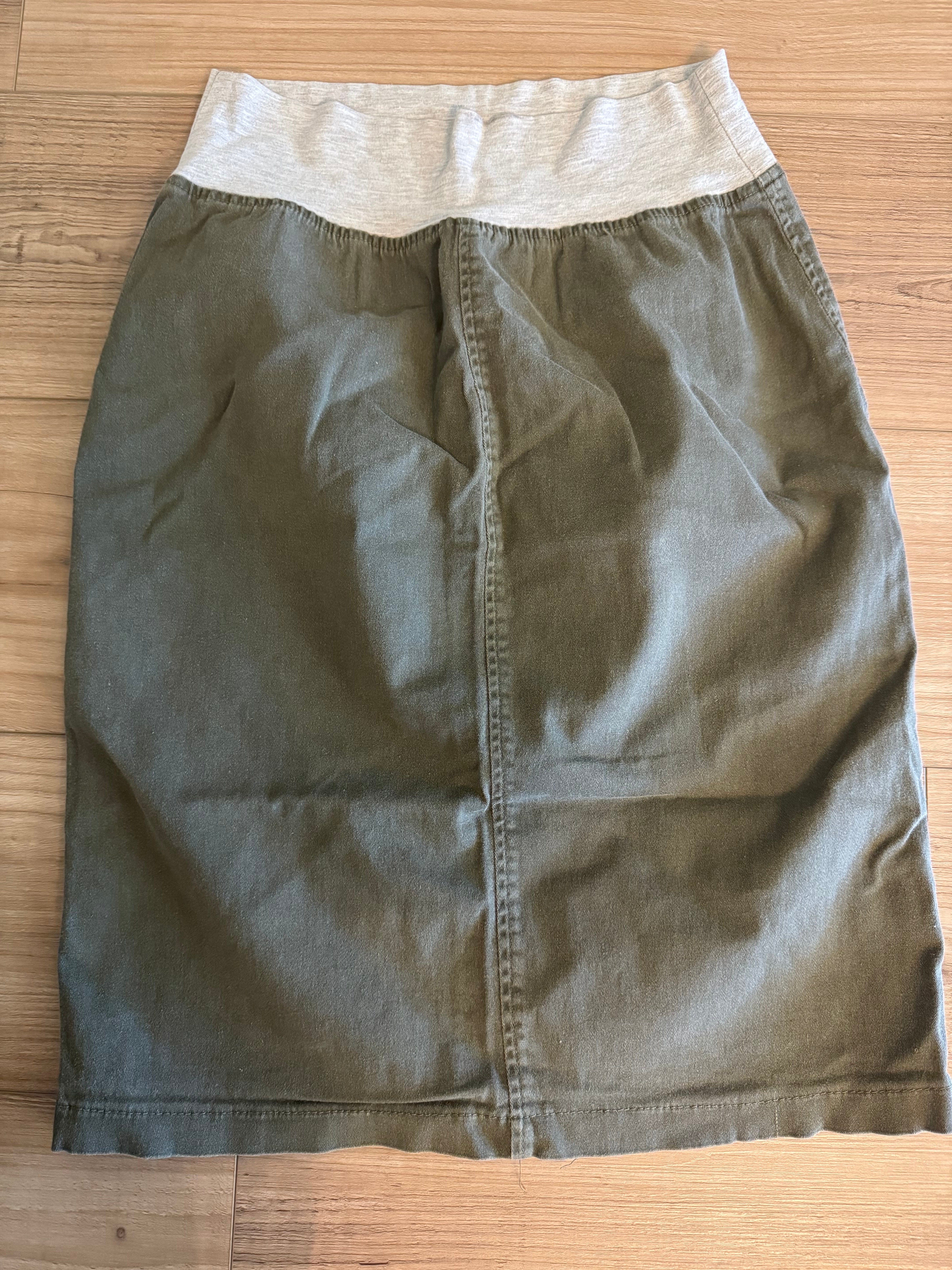 Kosher Casual Olive Green Denim Skirt A A Modest Consignment Co