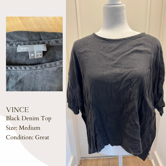 Vince Black Denim Top