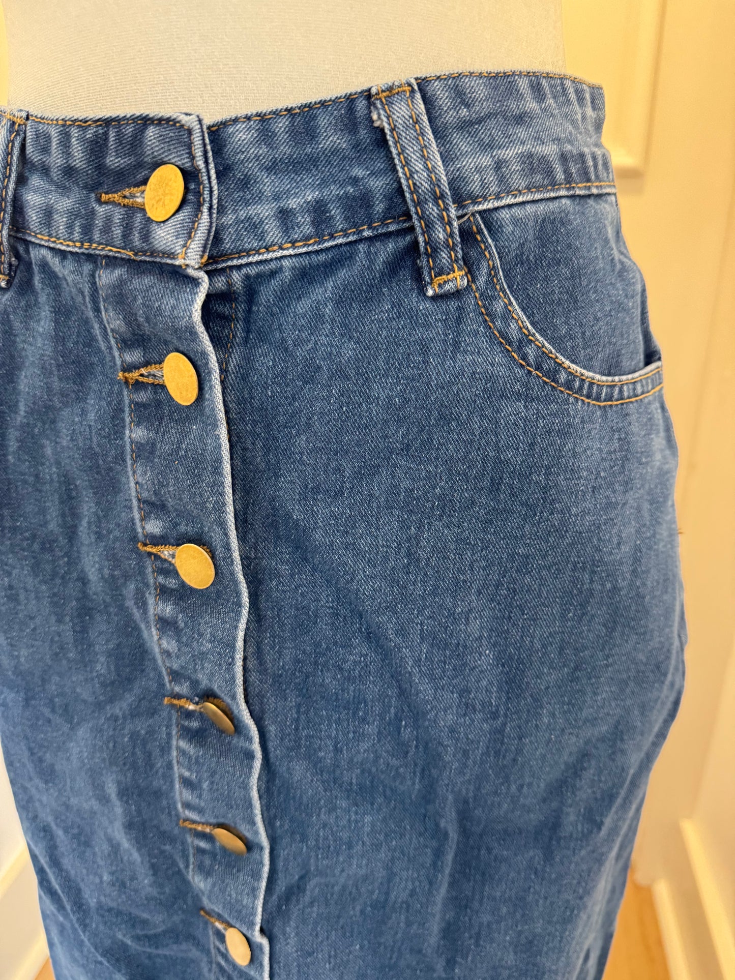 Shein Button Front Denim Skirt