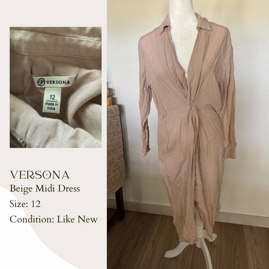 Versona Beige Midi Dress