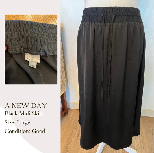 A New Day Black Midi Skirt