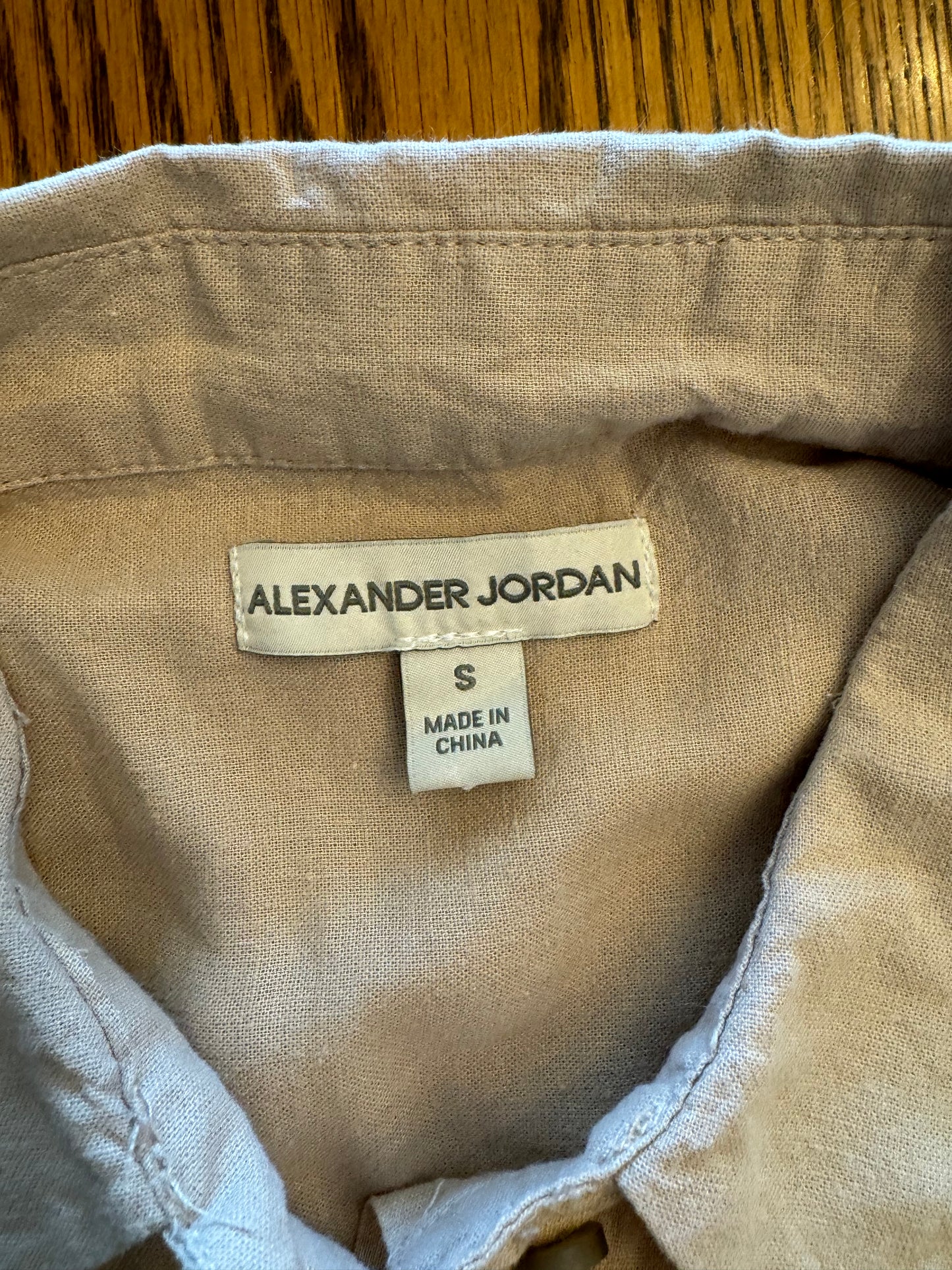 Alexander Jordan Tan Button Front Top