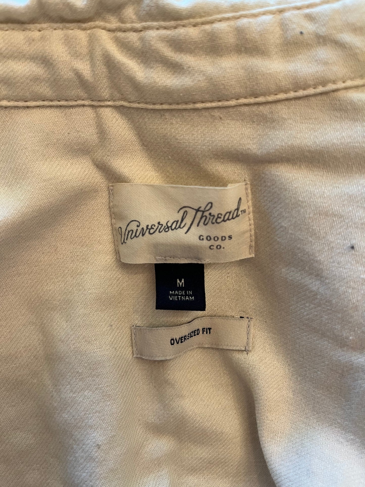 Universal Thread Cream Button Front Top