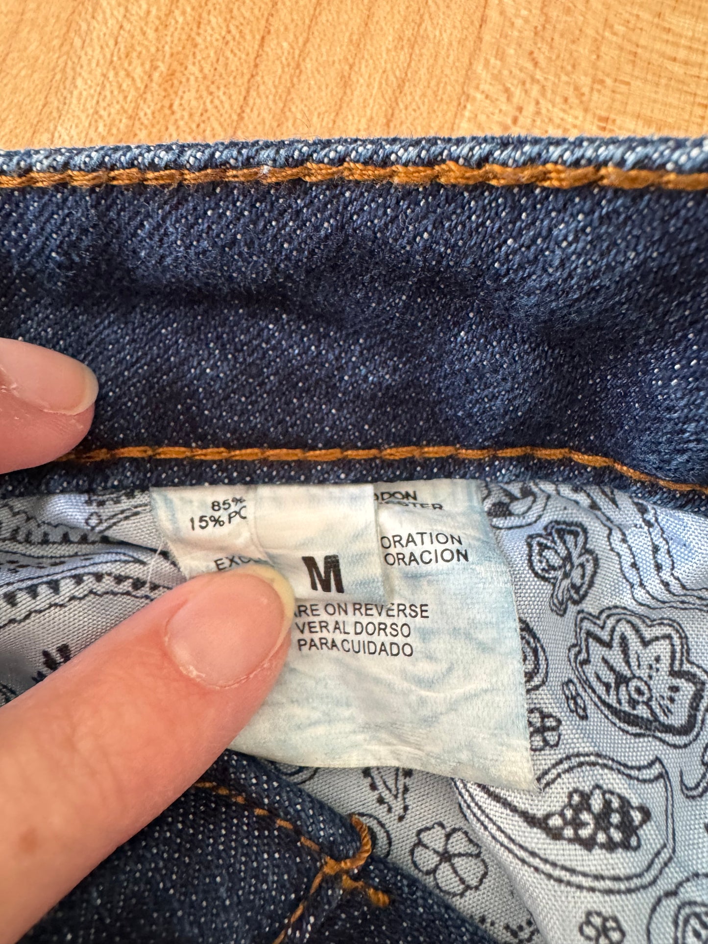 Be Girl Dark Blue Denim Skirt With Sequin Pocket