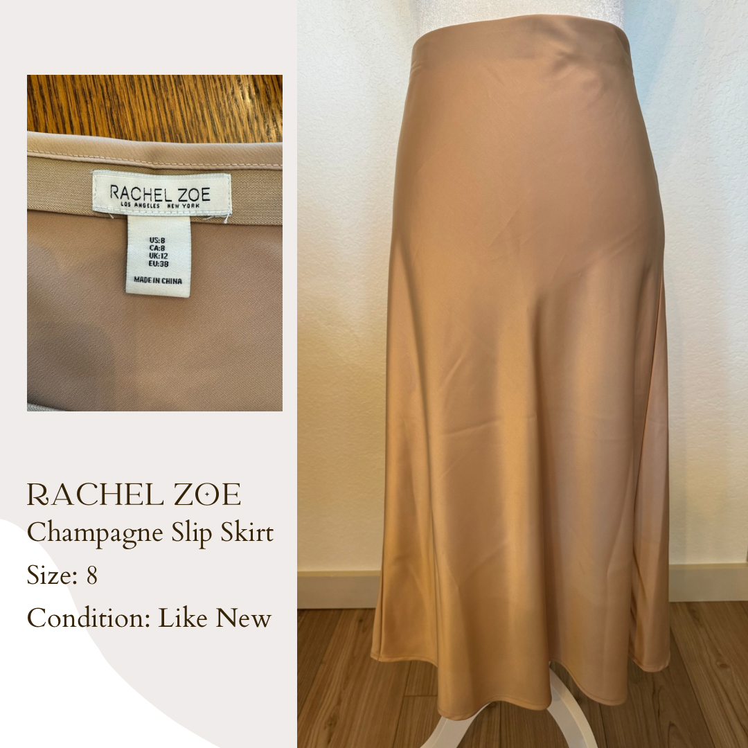 Rachel Zoe Champagne Slip Skirt