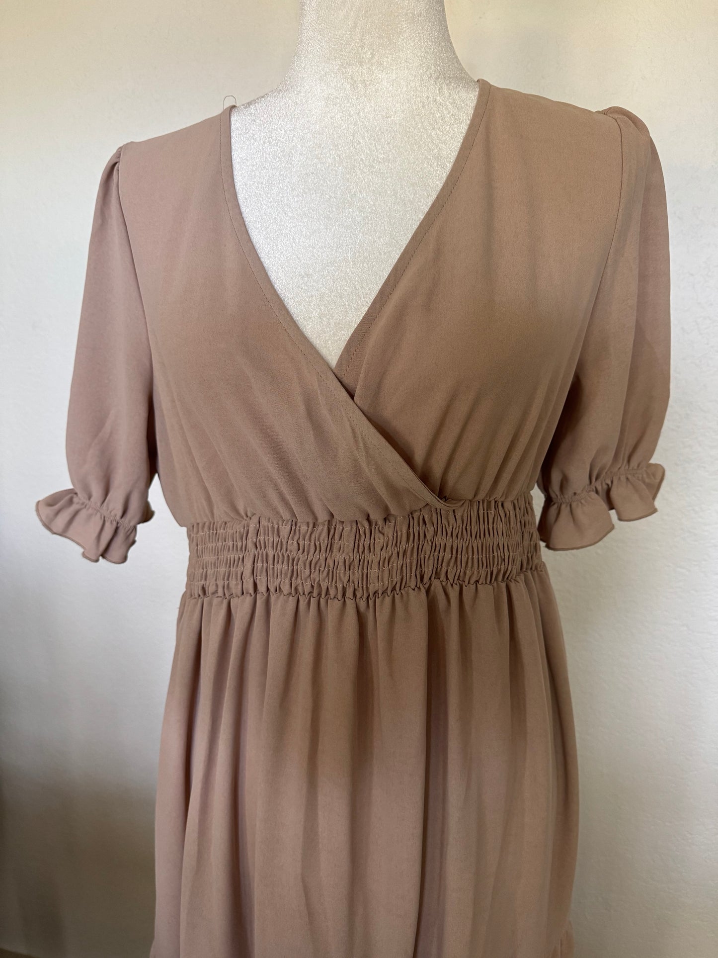 Shein Beige Layered Maxi Dress