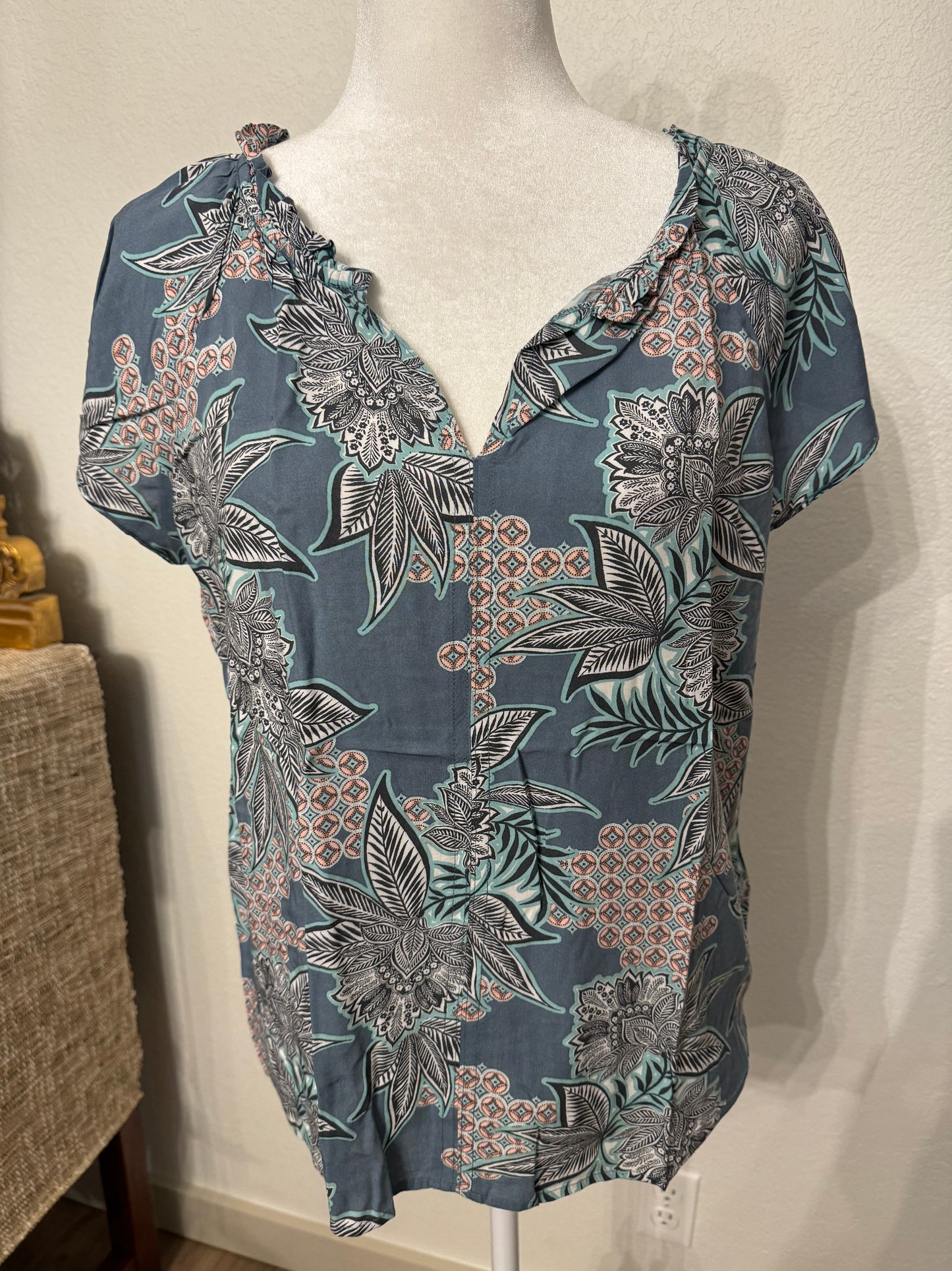 Loft Blue Floral Top