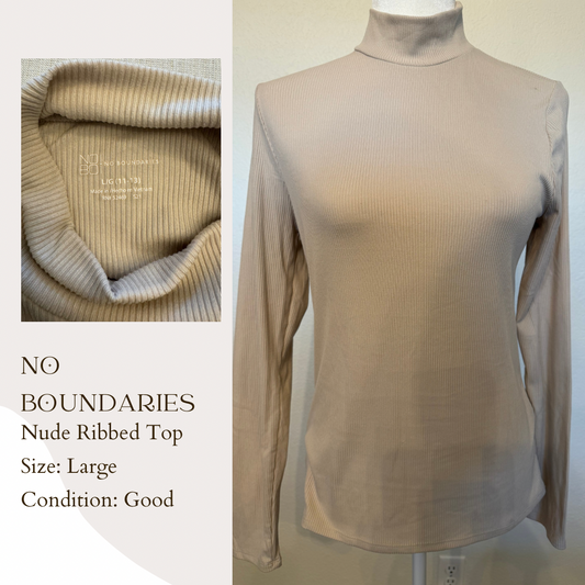 No Boundaries Nude Ribbed Top