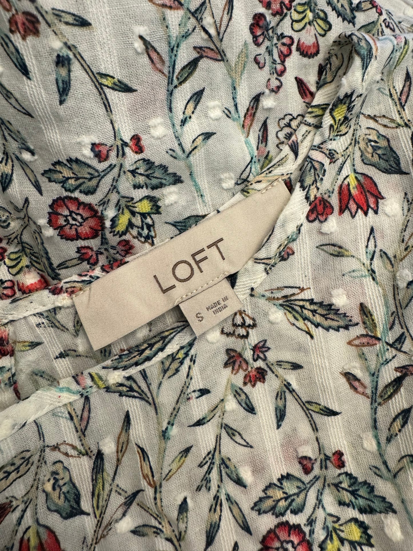 LOFT Cream Floral Top