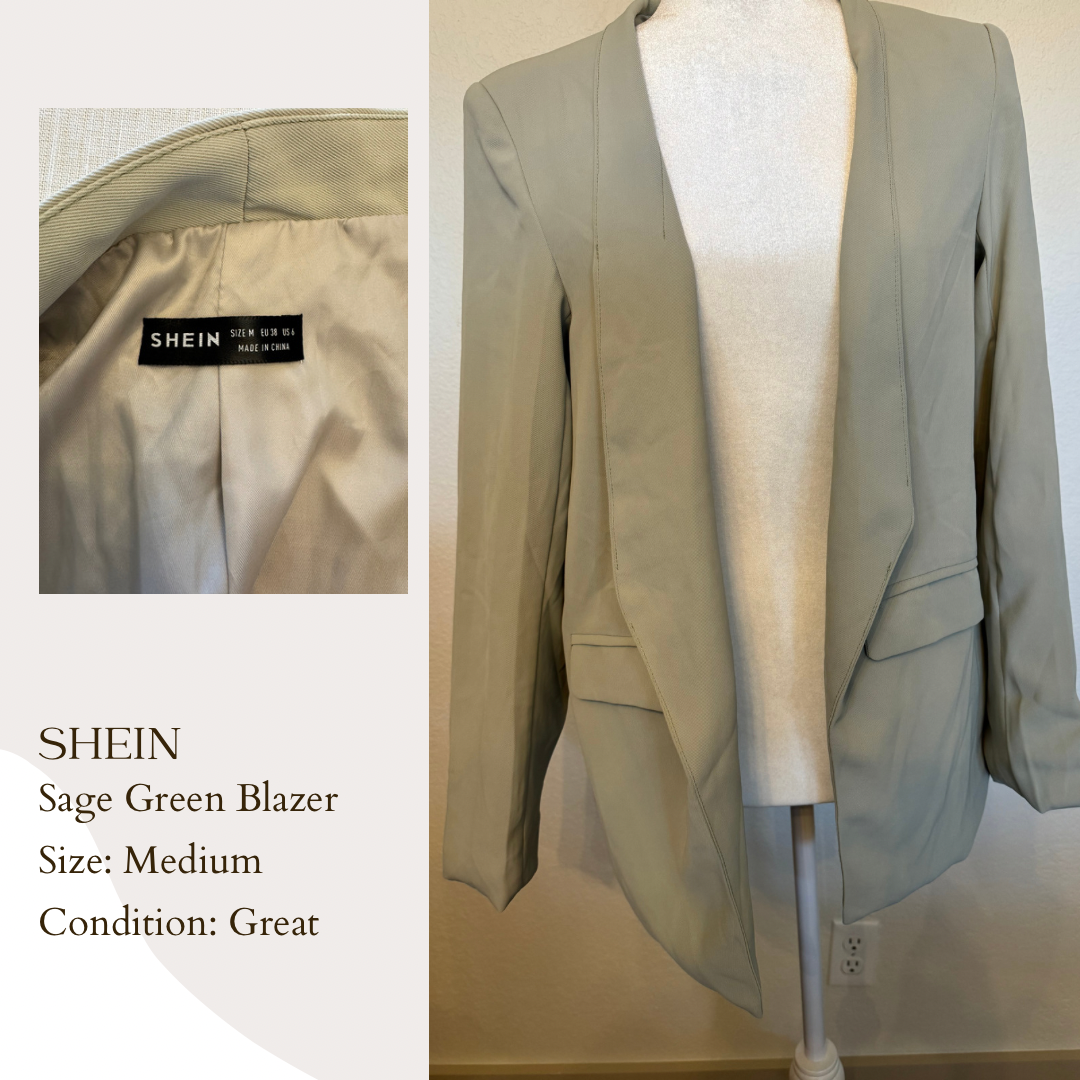 Shein Sage Green Blazer