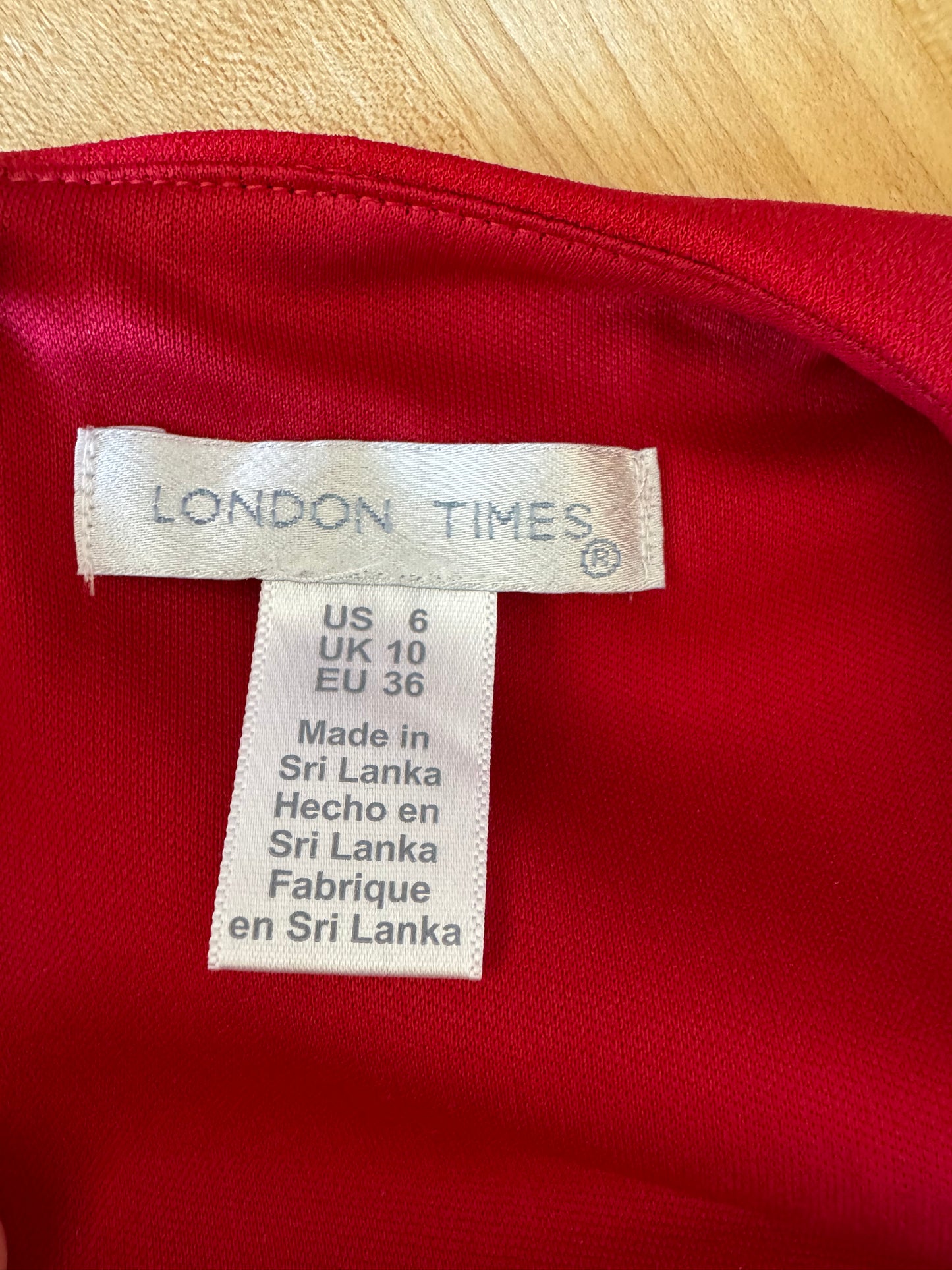London Times Red Midi Dress