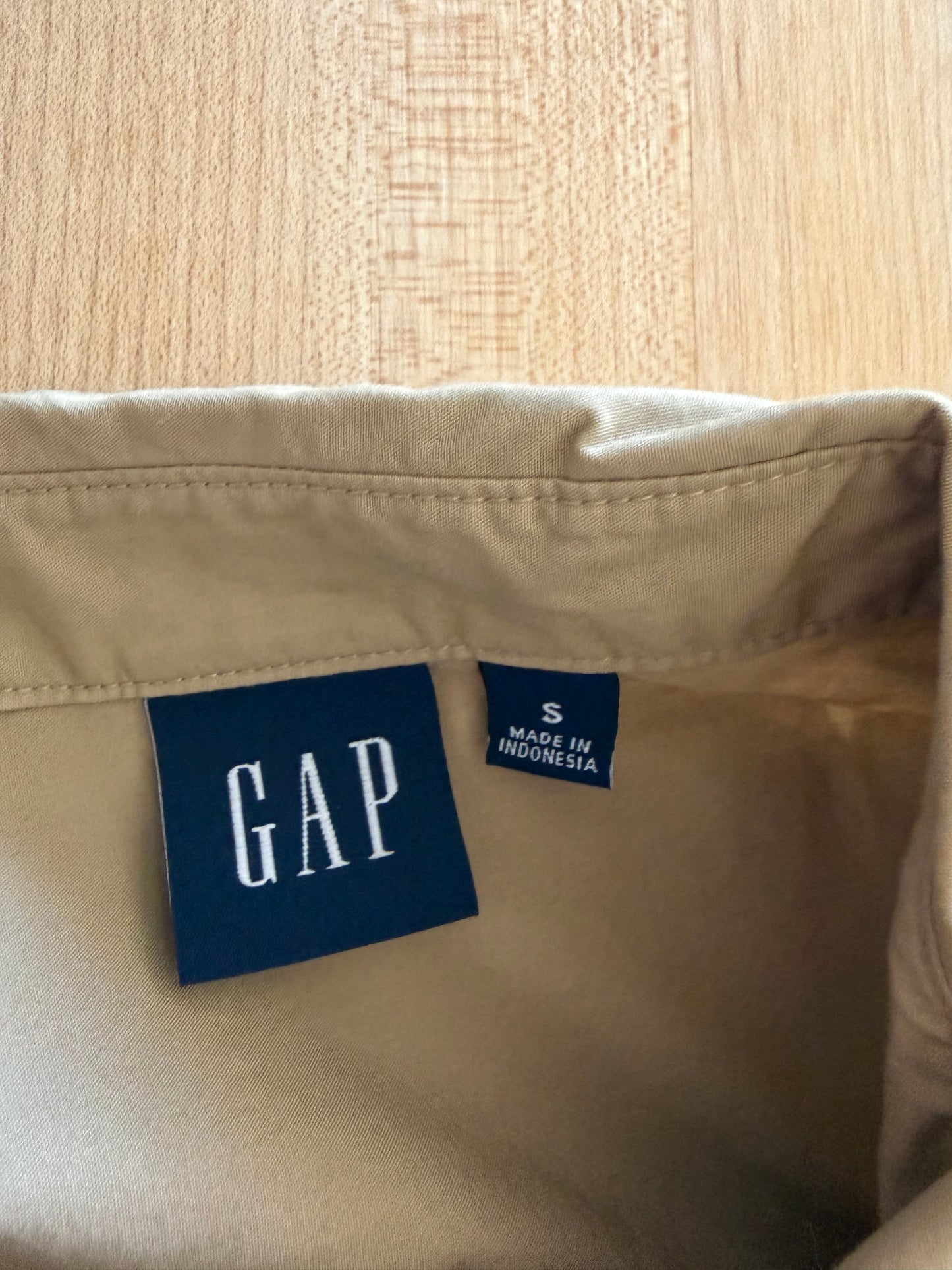 Gap Beige Button Front Midi Dress