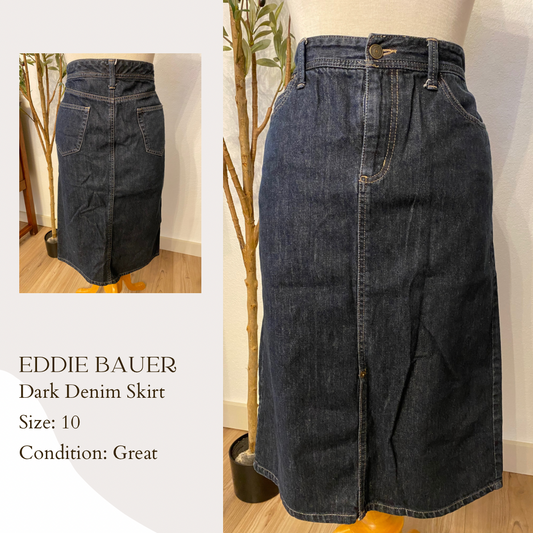 Eddie Bauer Dark Denim Skirt