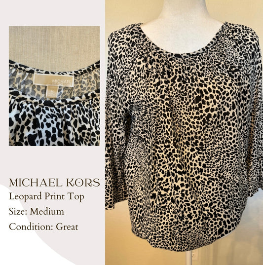 Michael Kors Leopard Print Top