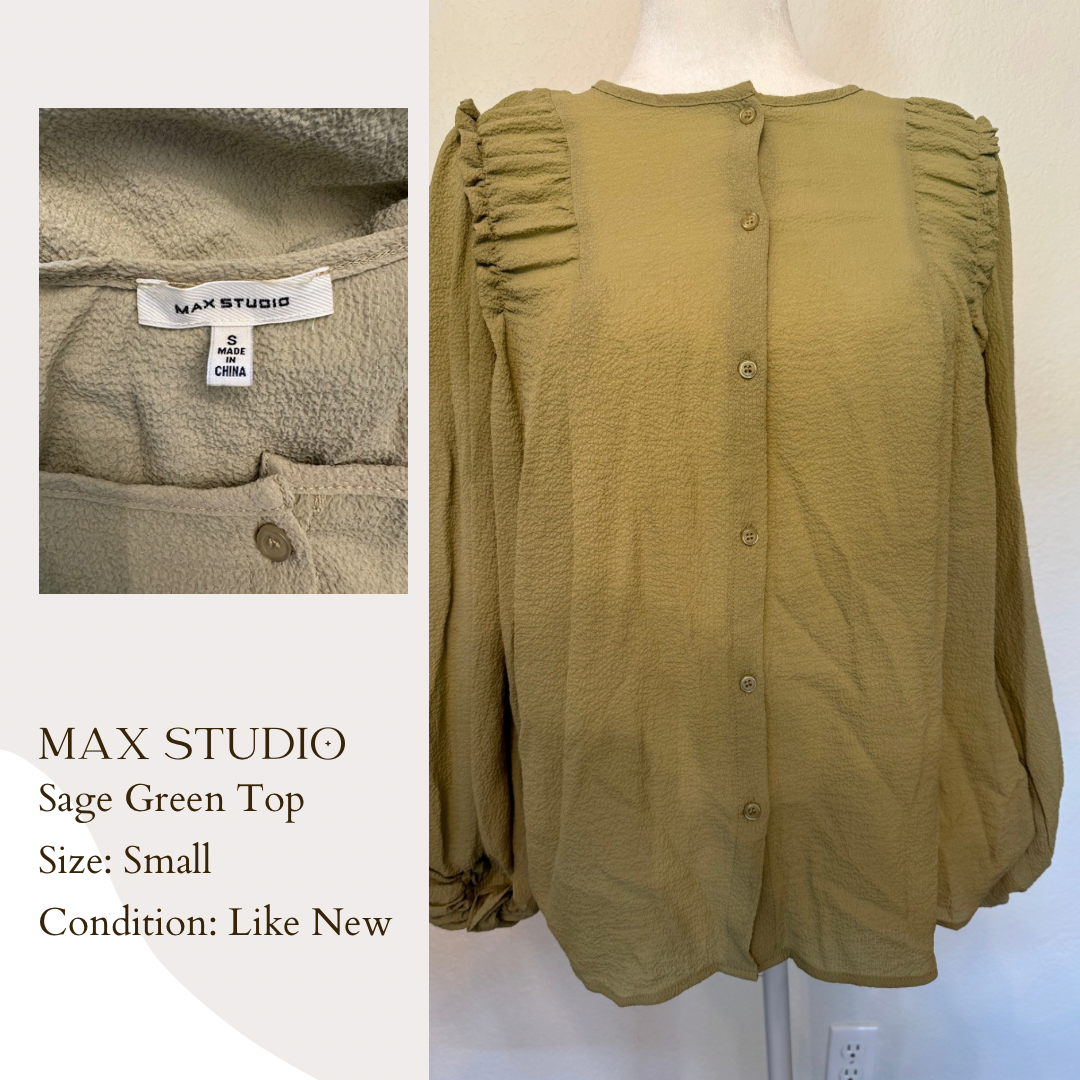 Max Studio Sage Green Top